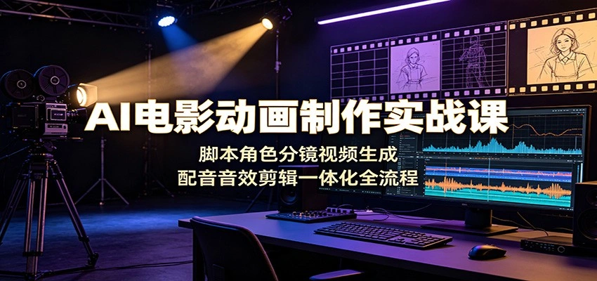 AI电影动画制作实战课：脚本角色分镜视频生成，配音音效剪辑一体化全流程-科技美南博客