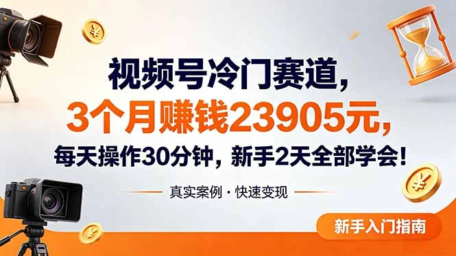 视频号冷门赛道，3个月变现23905元，新手2天学会 每天操作30分钟！-科技美南博客