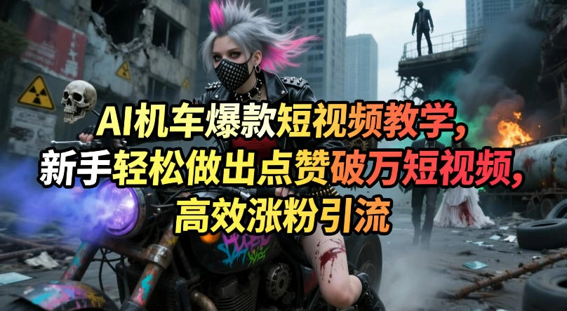 AI机车爆款短视频教学，新手轻松做出点赞破万短视频，高效涨粉引流-科技美南博客