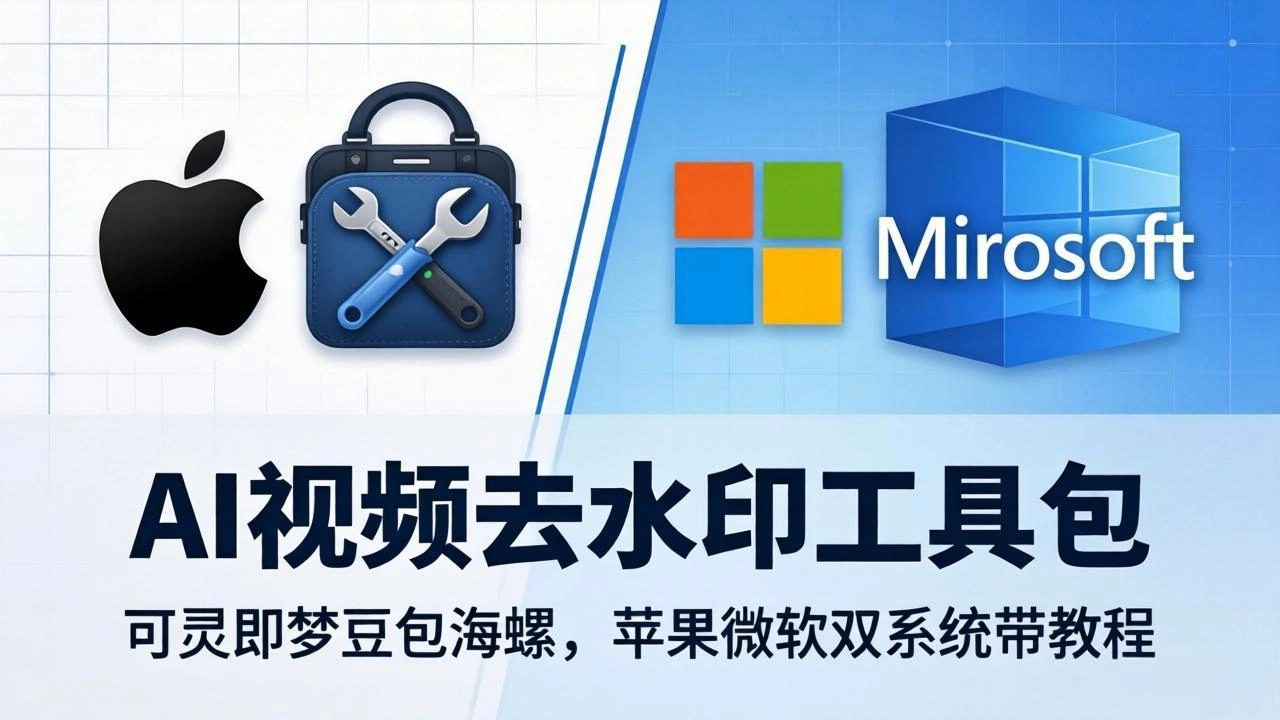 AI视频去水印工具包：可灵即梦豆包海螺，苹果微软双系统带教程-科技美南博客