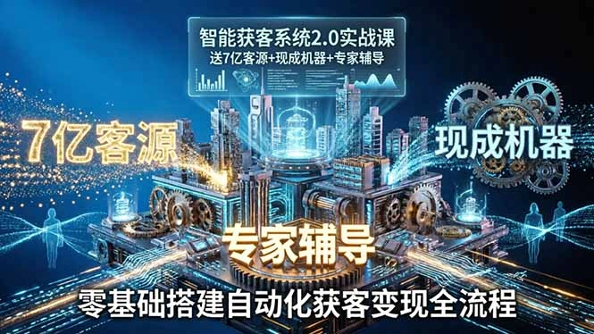 智能获客系统2.0实战课：送7亿客源+现成机器+专家辅导，零基础搭建自动化获客变现全流程-科技美南博客