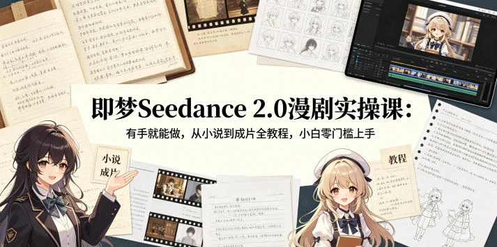 即梦Seedance 2.0漫剧实操课：有手就能做，从小说到成片全教程，小白零门槛上手-科技美南博客