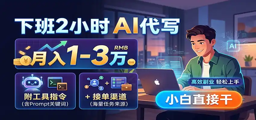 下班2小时AI代写，月入1-3万，附工具指令+接单渠道，小白直接干-科技美南博客