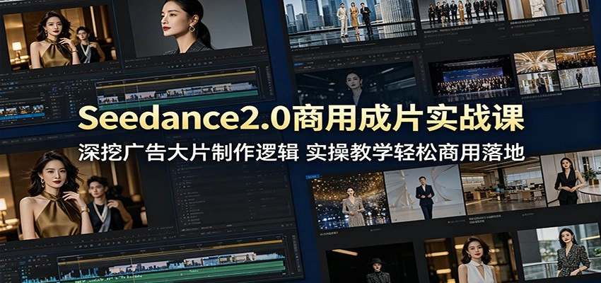 Seedance2.0商用成片实战课：深挖广告大片制作逻辑，实操教学轻松商用落地-科技美南博客