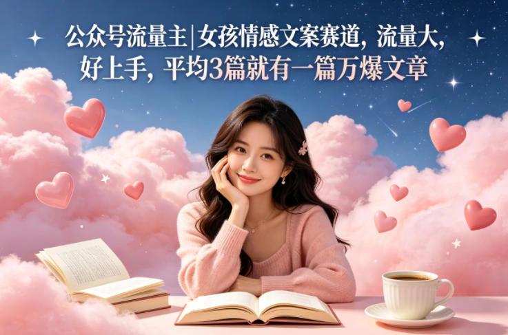 公众号流量主女孩情感文案赛道，流量大，好上手，平均3篇就有一篇万爆文章-科技美南博客