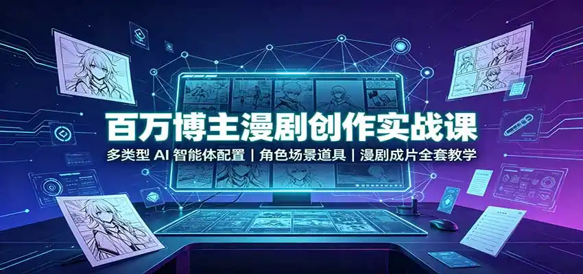 百万博主漫剧创作实战课:多类型AI智能体配置,角色场景道具,漫剧成片全套教学-科技美南博客