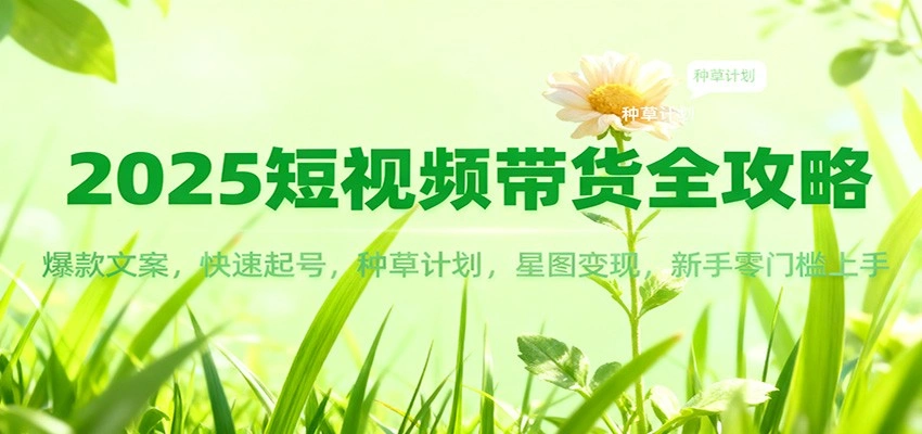 2025短视频带货全攻略：爆款文案，快速起号，种草计划，星图变现，新手零门槛上手-科技美南博客