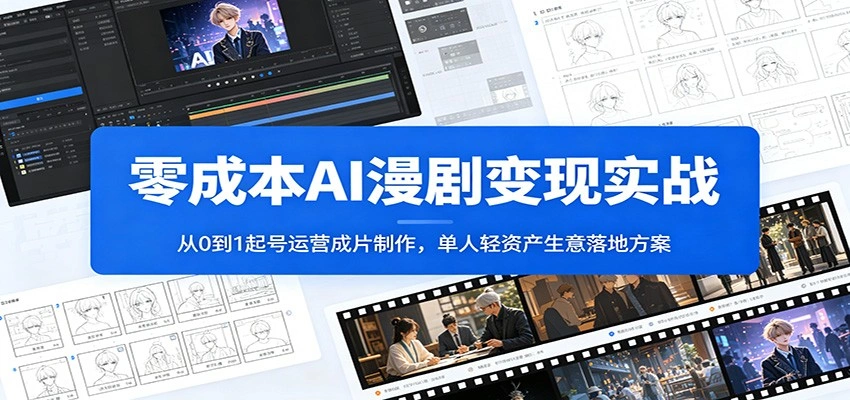 零成本AI漫剧变现实战：从0到1起号运营成片制作，单人轻资产生意落地方案-科技美南博客