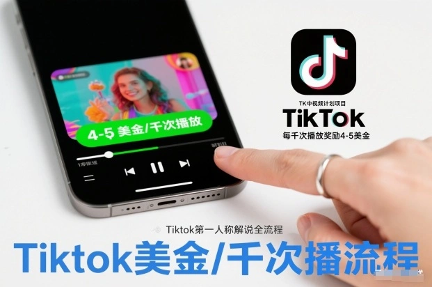 TK中视频计划项目,Tiktok第一人称解说流程,每干次播放奖励4-5美金-科技美南博客