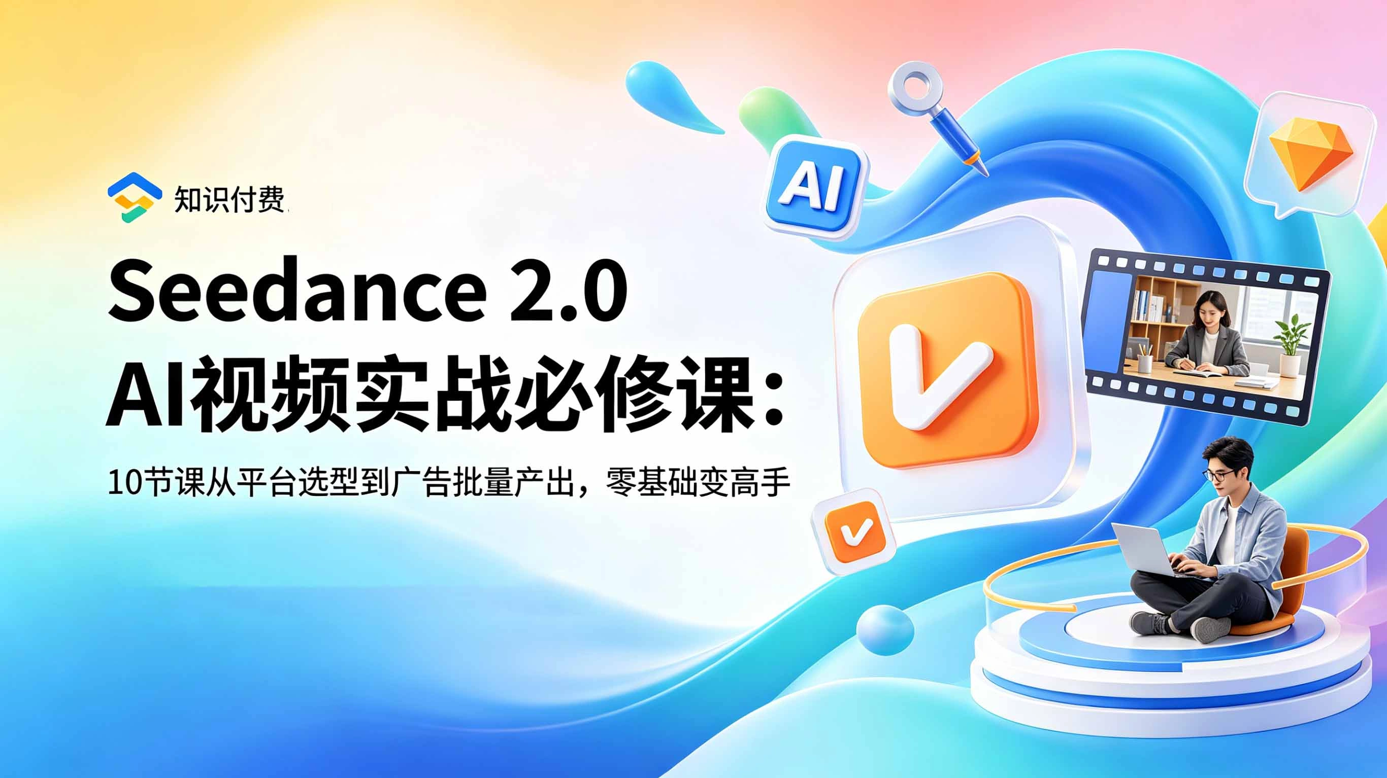 Seedance 2.0 AI视频实战必修课：10节课从平台选型到广告批量产出，零基础变高手-科技美南博客