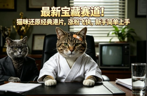 最新宝藏赛道！猫咪还原经典港片，涨粉飞快，新手简单上手-科技美南博客