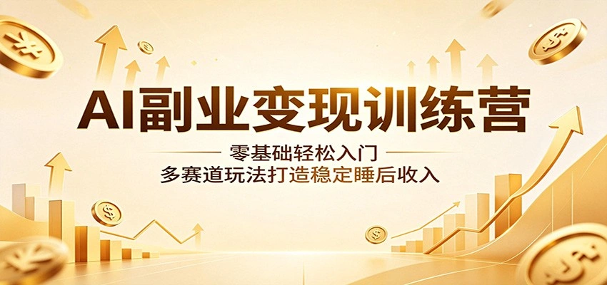 AI副业变现训练营：零基础轻松入门，多赛道玩法打造稳定睡后收入-科技美南博客