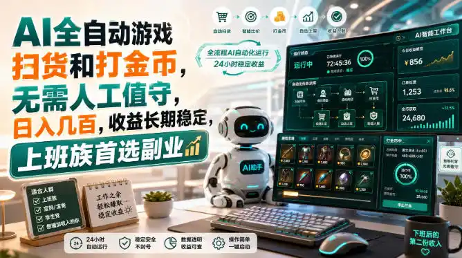 AI全自动游戏皮肤扫货和打金币，日入几百，内部方法大揭秘，0门槛！-科技美南博客