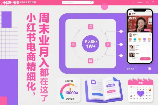 小红书电商精细化运营全流程,周末副业月入1W+,全套方法都在这了-科技美南博客