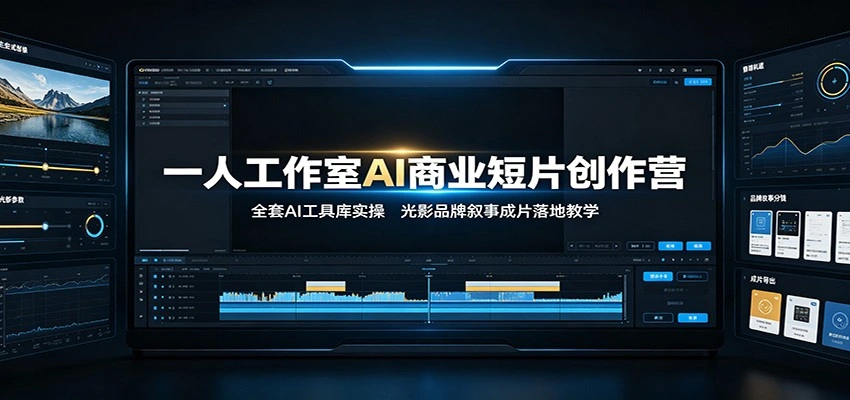一人工作室AI商业短片创作营：全套AI工具库实操，光影品牌叙事成片落地教学-科技美南博客