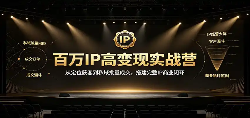 百万IP高变现实战营：从定位获客到私域批量成交，搭建完整IP商业闭环-科技美南博客