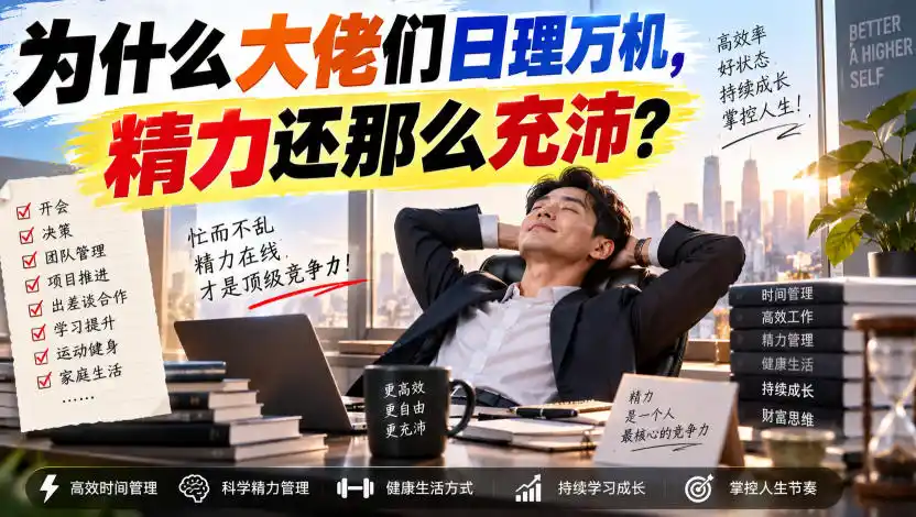 付费文章:为什么大佬们日理万机,精力还那么充沛?-科技美南博客