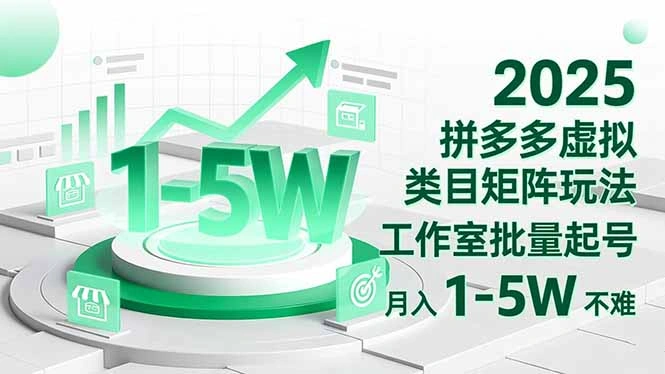 2025 拼多多虚拟类目矩阵玩法,工作室批量起号,月入 1-5W 不难-科技美南博客