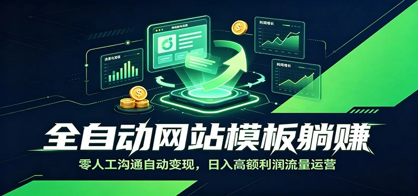 全自动网站模板躺赚：零人工沟通自动变现，日入高额利润流量运营-科技美南博客