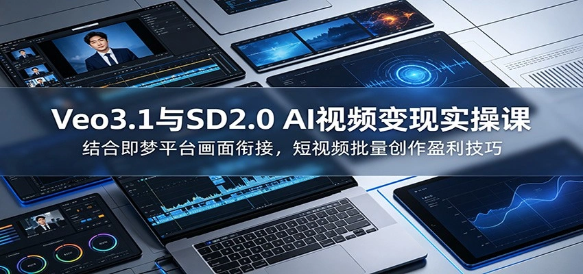 Veo3.1与SD2.0 AI视频变现实操课课：结合即梦平台画面衔接，短视频批量创作盈利技巧-科技美南博客