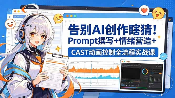告别AI创作瞎猜！Prompt撰写+情绪营造+CAST动画控制全流程实战课-科技美南博客
