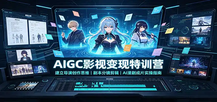 AIGC影视变现特训营：建立导演创作思维，剧本分镜剪辑，AI漫剧成片实操指南-科技美南博客