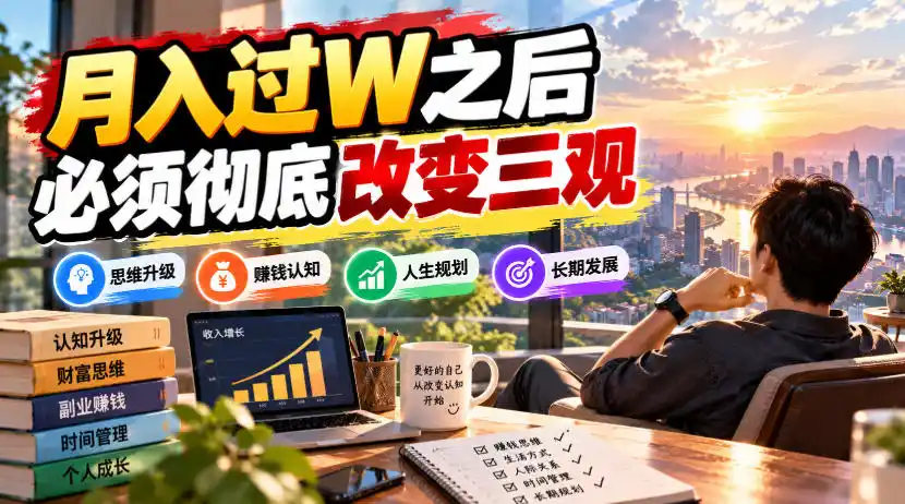 某公众号付费文章：月入过W之后，必须彻底改变三观-科技美南博客