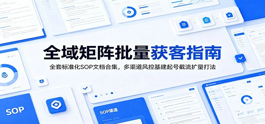 全域矩阵批量获客指南：全套标准化SOP文档合集，多渠道风控基建起号截流扩量打法-科技美南博客