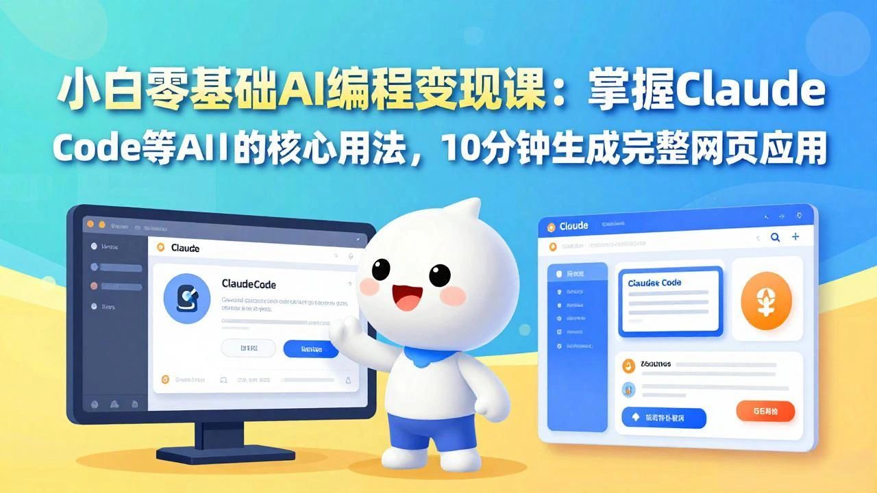 小白零基础AI编程变现课：掌握Claude Code等AI工具的核心用法，10分钟生成完整网页应用-科技美南博客