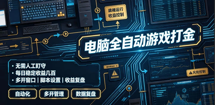 电脑全自动游戏打金,无需人工盯守,每日稳定收益几百!【揭秘】-科技美南博客