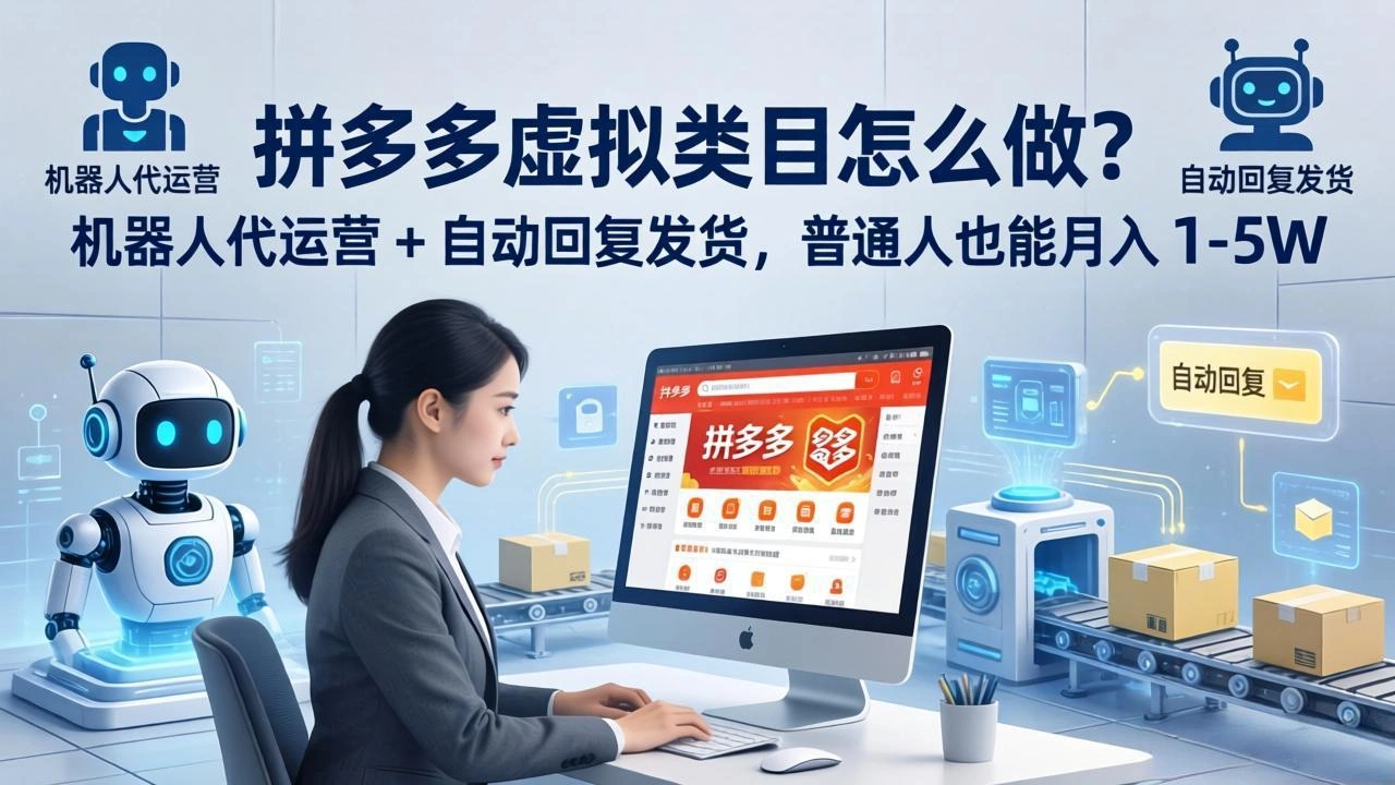 拼多多虚拟类目怎么做？机器人代运营 + 自动回复发货，普通人也能月入 1-5W-科技美南博客