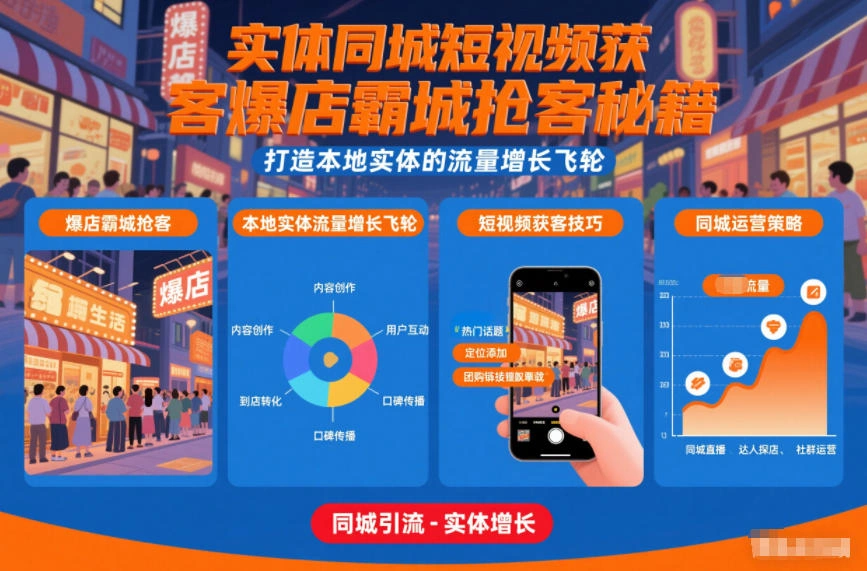 实体同城短视频获客爆店霸城抢客秘籍，打造本地实体的流量增长飞轮-科技美南博客