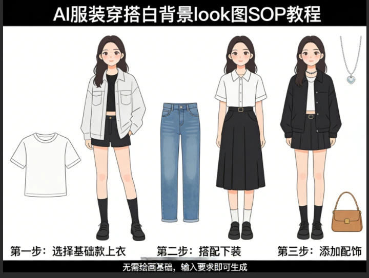 AI服装穿搭白背景look图SOP教程，不用会画画，提几句具体要求，AI就能还你一个奇迹-科技美南博客