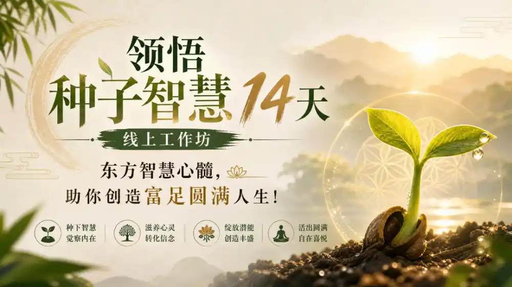 鹿大米领悟种子智慧14天线上工作坊,东方智慧心髓,助你创造富足圆满人生!-科技美南博客