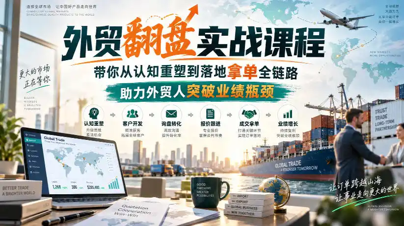 外贸翻盘实战课程，带你从认知重塑到落地拿单全链路，助力外贸人突破业绩瓶颈-科技美南博客