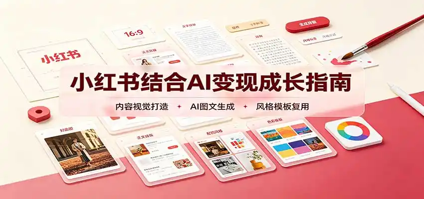 小红书结合AI变现成长指南：账号精准定位，内容视觉打造，搭建可复制流量获客体系-科技美南博客