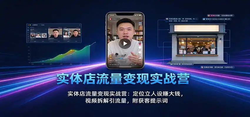 实体店流量变现实战营：定位立人设赚大钱，视频拆解引流量，附获客提示词-科技美南博客