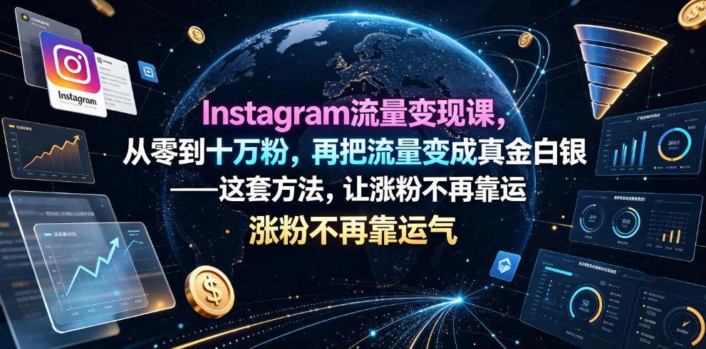 Instagram流量变现课,从零到十万粉,再把流量变成真金白银——这套方法,让涨粉不再靠运气【原创双语字幕】