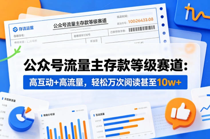 公众号流量主之存款等级赛道，高互动+高流量，轻松达到万次阅读，甚至10w+-科技美南博客