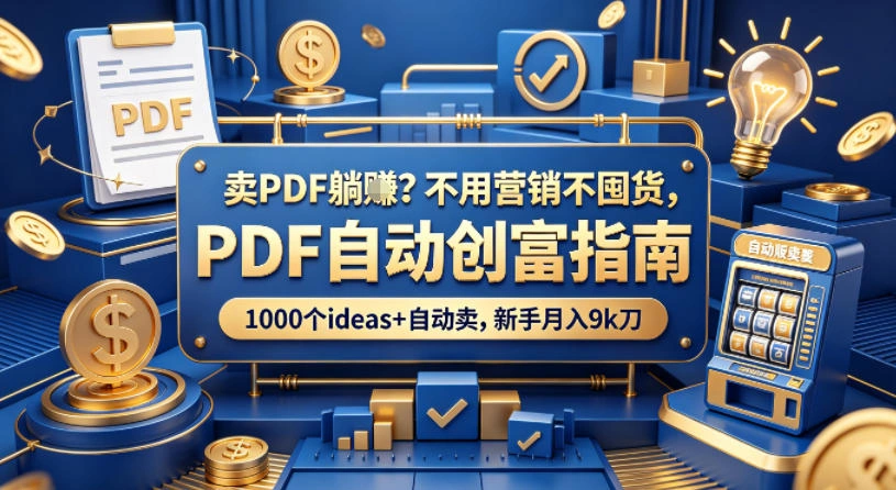 卖PDF躺賺？不用营销不囤货，PDF自动创富指南，1000个ideas+自动卖，新手月入9k刀【原创双语字幕】-科技美南博客