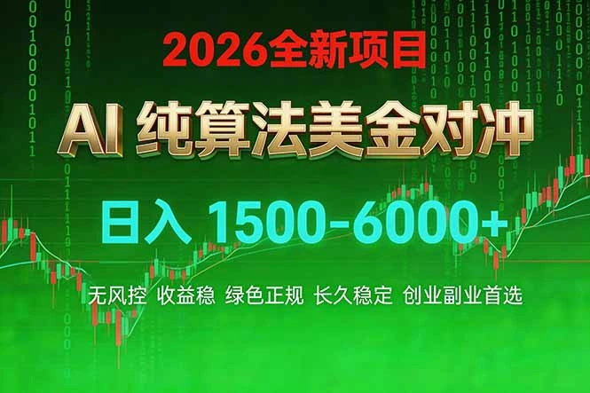 2026 全新美金对冲项目，不套平台赠金，不封号，纯算法对冲，日入 1500-6000+-科技美南博客