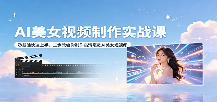 AI美女视频制作实战课:零基础快速上手,三步教会你制作高清爆款AI美女短视频-科技美南博客