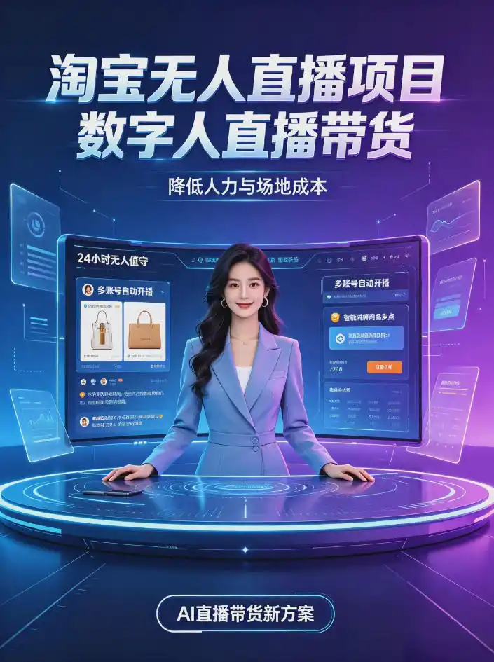 淘宝AI无人直播带货，24小时自动开播低门槛副业，无需真人长时间出镜，持续引流出单【揭秘】-科技美南博客