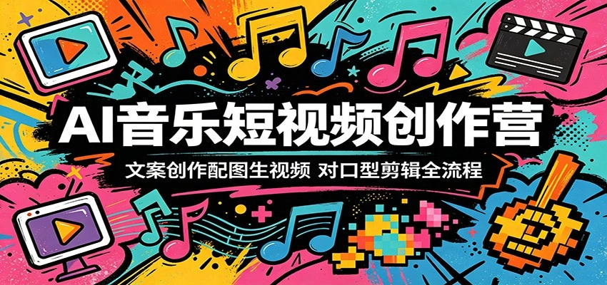 AI音乐短视频创作营：文案创作配图生视频，对口型剪辑全流程-科技美南博客