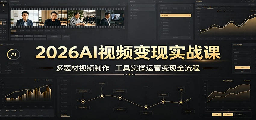 2026AI视频变现实战课：多题材视频制作，工具实操运营变现全流程-科技美南博客