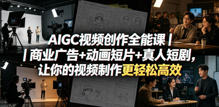 AIGC视频创作全能课｜商业广告+动画短片+真人短剧，让你的视频制作更轻松高效-科技美南博客