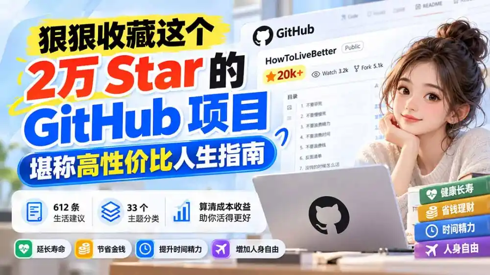 狠狠收藏这个 2 万 Star 的 GitHub 项目,堪称高性价比人生指南。-科技美南博客