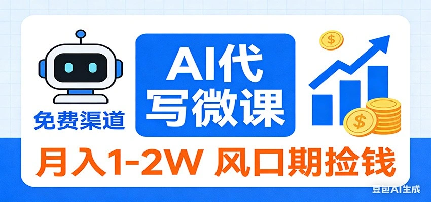 2026告别打工！AI 代写微课，提供免费渠道，月入 1-2W 风口期捡钱-科技美南博客
