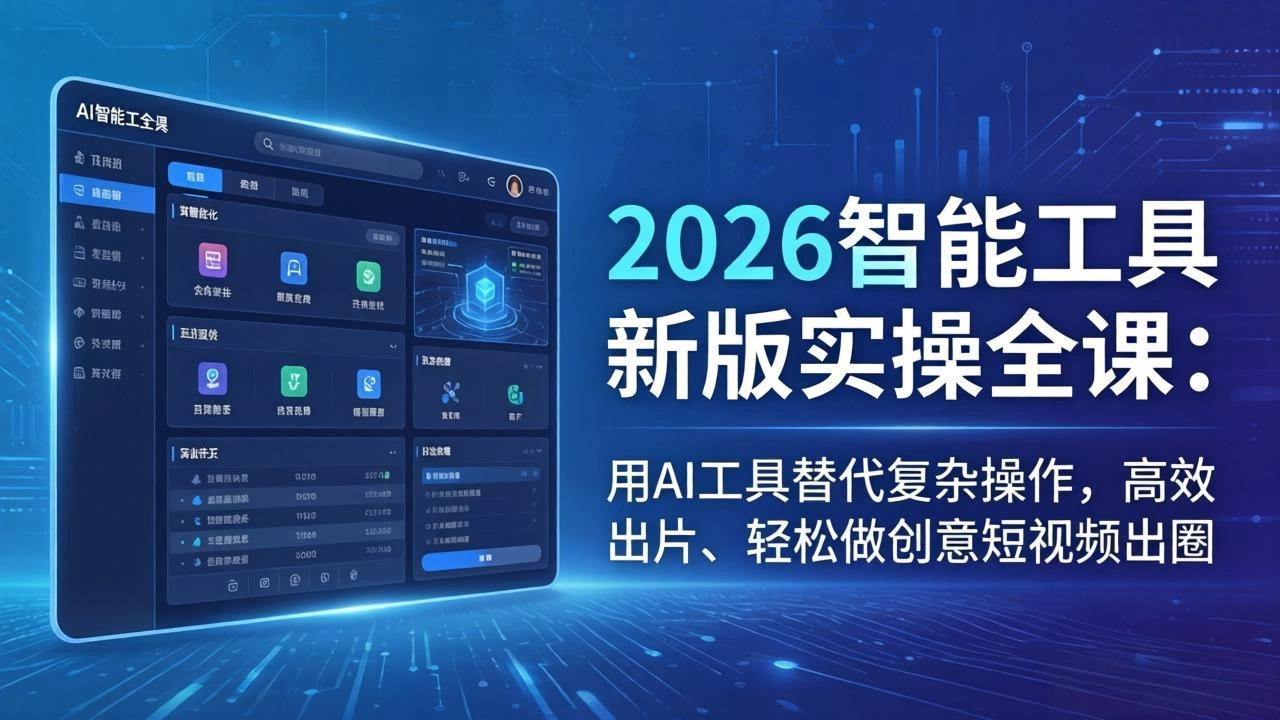 2026智能工具新版实操全课：用AI工具替代复杂操作，高效出片、轻松做创意短视频出圈-科技美南博客