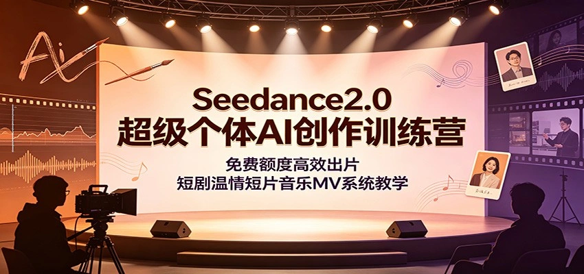 Seedance2.0超级个体AI创作训练营：免费额度高效出片，短剧温情短片音乐MV系统教学-科技美南博客